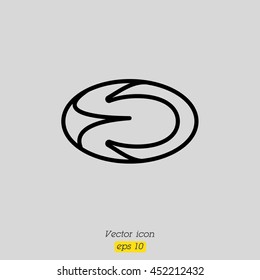 Web line icon. Rugby ball