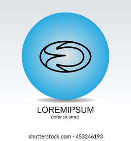 Web line icon. Rugby ball