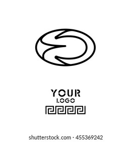 Web line icon. Rugby ball