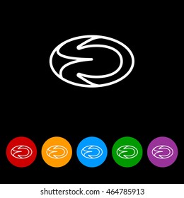 Web line icon. Rugby ball
