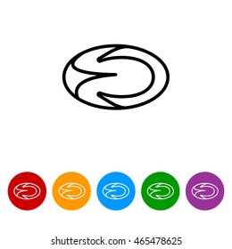 Web line icon. Rugby ball