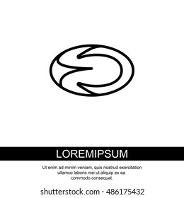 Web line icon. Rugby ball