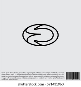 Web line icon. Rugby ball
