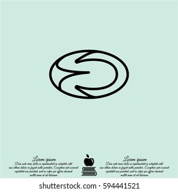 Web line icon. Rugby ball