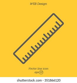 Web line icon. Ruler
