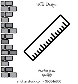 Web line icon. Ruler