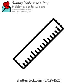 Web line icon. Ruler