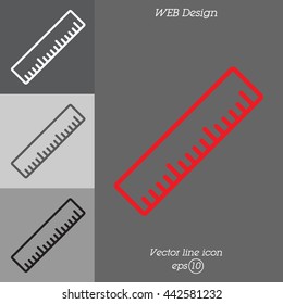 Web line icon. Ruler