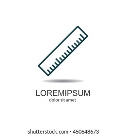 Web line icon. Ruler