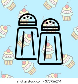 Web line icon. Salt and pepper