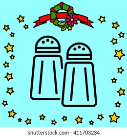 Web line icon. Salt and pepper