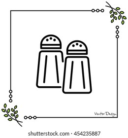 Web line icon. Salt and pepper