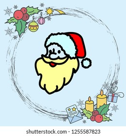 Web line icon. Santa Claus