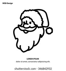 Web line icon. Santa Claus