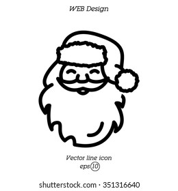 Web line icon. Santa Claus