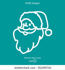 Web line icon. Santa Claus