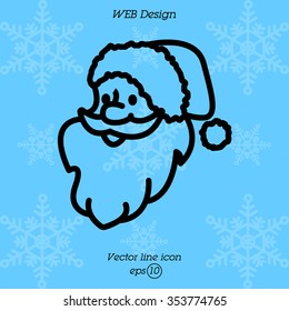 Web line icon. Santa Claus