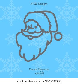 Web line icon. Santa Claus
