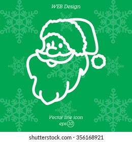 Web line icon. Santa Claus