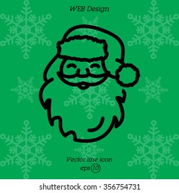 Web line icon. Santa Claus