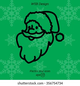 Web line icon. Santa Claus