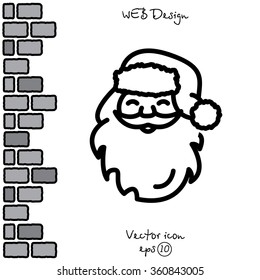 Web line icon. Santa Claus