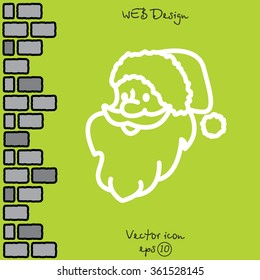 Web line icon. Santa Claus