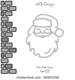 Web line icon. Santa Claus