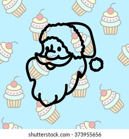 Web line icon. Santa Claus