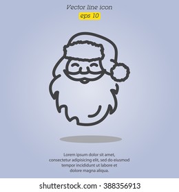Web line icon. Santa Claus