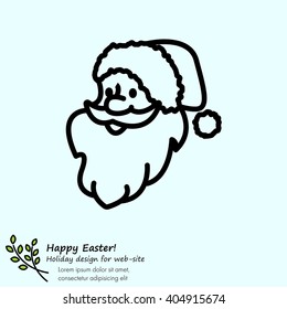 Web line icon. Santa Claus