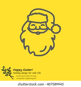 Web line icon. Santa Claus