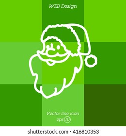 Web line icon. Santa Claus