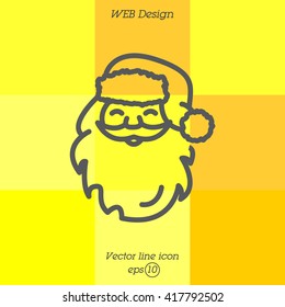Web line icon. Santa Claus
