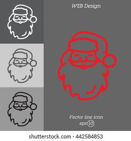 Web line icon. Santa Claus