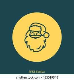Web line icon. Santa Claus