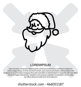Web line icon. Santa Claus