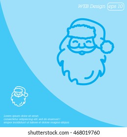 Web line icon. Santa Claus