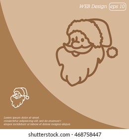 Web line icon. Santa Claus