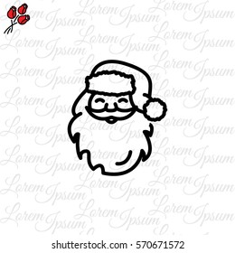 Web line icon. Santa Claus