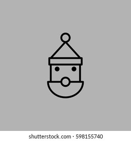 Web line icon. Santa Claus. Isolated on gray background