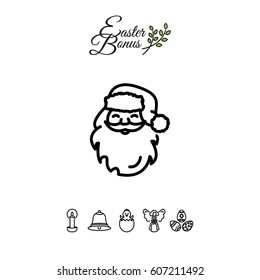 Web line icon. Santa Claus