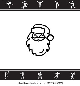 Web line icon. Santa Claus
