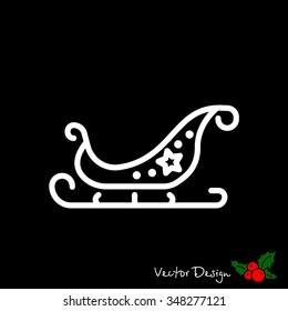 Web line icon. Santa's sleigh