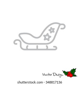 Web line icon. Santa's sleigh