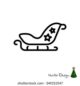 Web line icon. Santa's sleigh