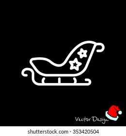 Web line icon. Santa's sleigh