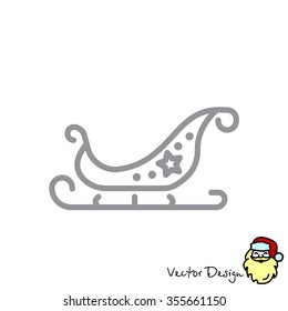 Web line icon. Santa's sleigh