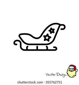 Web line icon. Santa's sleigh