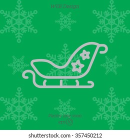 Web line icon. Santa's sleigh
